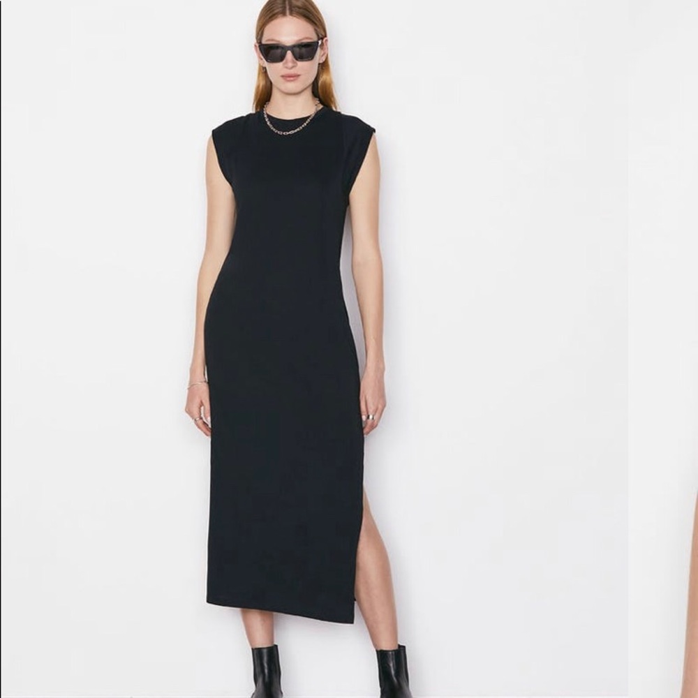 Frame Denim Black Sleeveless Midi Tank Maxi Dress
